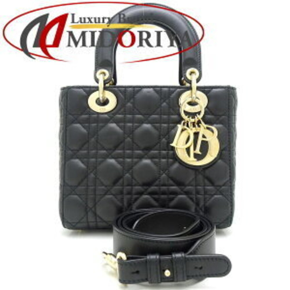 Christian Dior Lady Lambskin Black Bag
